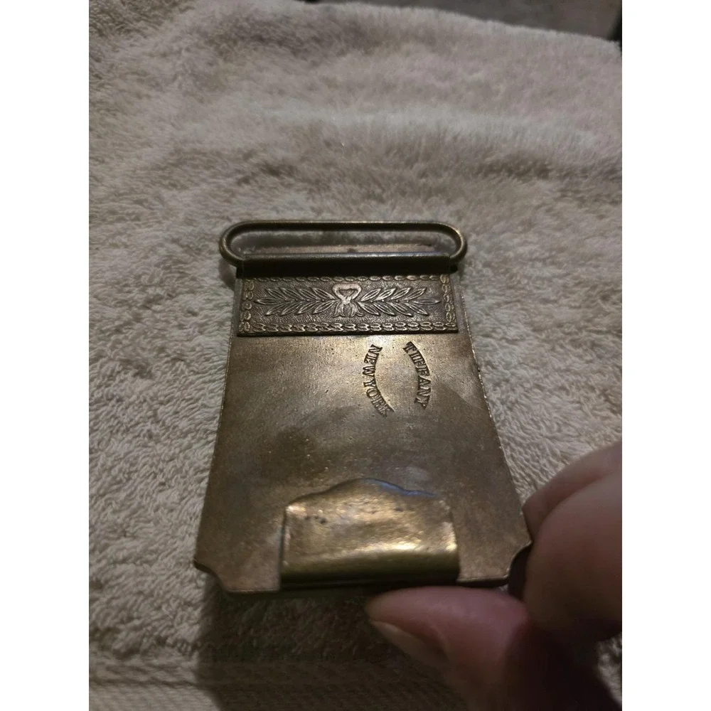 Vintage Wells Fargo Brass Belt Buckle Henry Wells William Fargo 1852 Tiffany 7